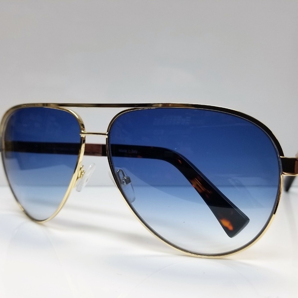 Porta romana Pilot gold with blue lenses